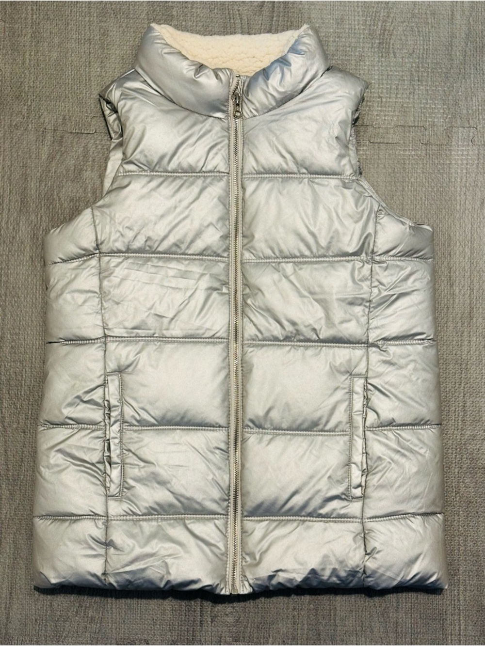 Old Navy Silver Puffy Vest